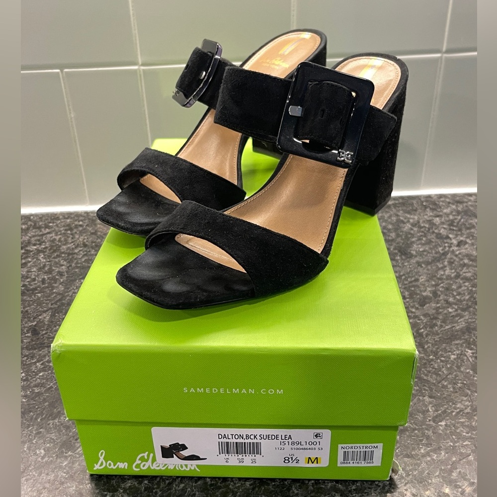 EUC - Sam Edelman Dalton Black Suede Leather - Size 8.5
